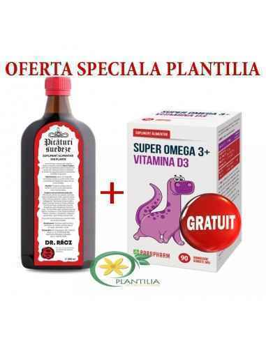 Picaturi suedeze Bitter Bano 500ml + Super Omega 3 si Vitamina D3 90 cps GRATIS Parafarm, VITAMINE SI MINERALE