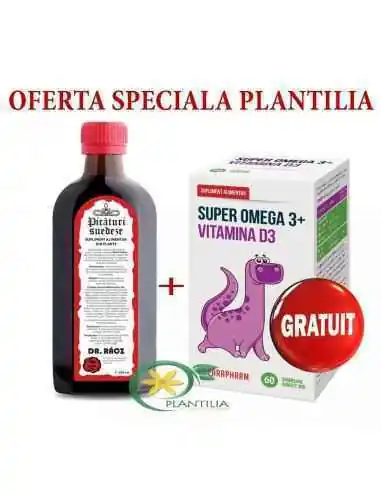 Picaturi suedeze Bitter Bano 250ml + Super Omega 3 si Vitamina D3 60 cps GRATIS Parafarm, VITAMINE SI MINERALE