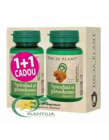 Spirulina si Ganoderma 60 cpr 1+1 GRATUIT Dacia Plant, REMEDII NATURISTE