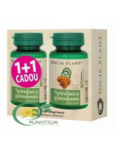 Spirulina si Ganoderma 60 cpr 1+1 GRATUIT Dacia Plant, REMEDII NATURISTE