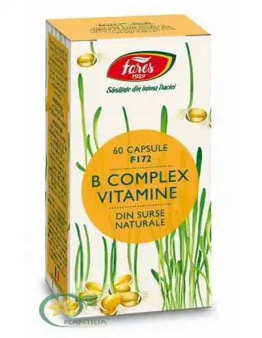 B Complex Vitamine Naturale F172 60 cps Fares, VITAMINE SI MINERALE