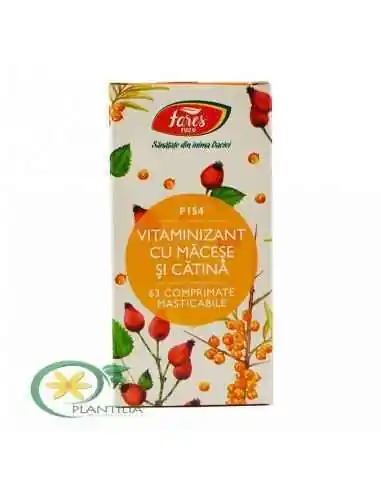 Vitaminizant cu Macese si Catina F154 63cpr Fares, VITAMINE SI MINERALE