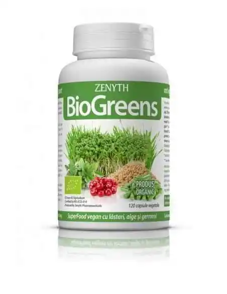 Biogreens 120 capsule Zenyth Pharmaceuticals, VITAMINE SI MINERALE