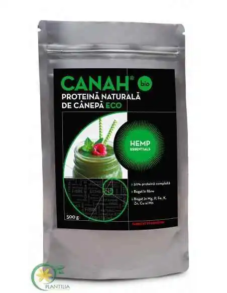 Pudra proteica de canepa CANAH BIO 500g, REMEDII NATURISTE