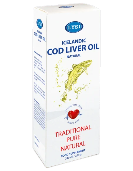 Cod Liver Oil Natural 240 ml Lysi, VITAMINE SI MINERALE