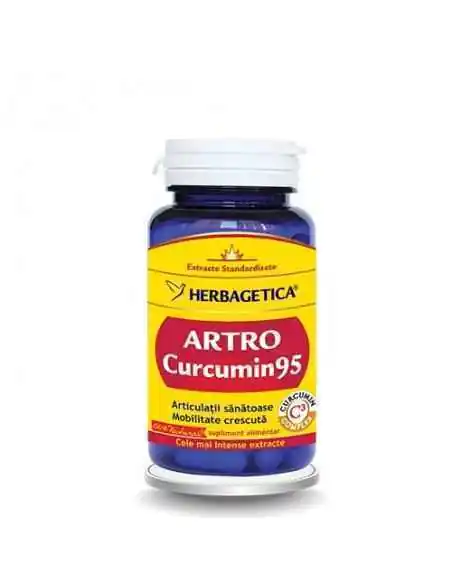 Artro+ Curcumin 95 60 cps Herbagetica, REMEDII NATURISTE