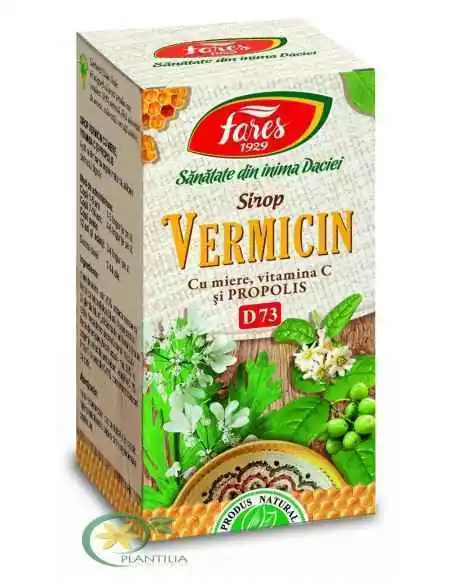 Sirop Vermicin cu Miere Vitamina C  Propolis 100 ml Fares, SIROPURI