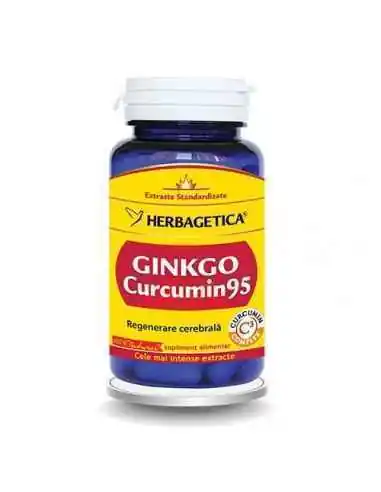 Ginkgo Curcumin 95 120 capsule Herbagetica, Tulburari Hormonale