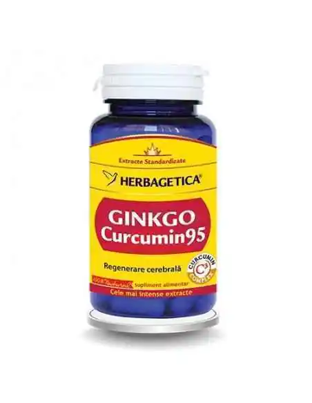 Ginkgo Curcumin 95 120 capsule Herbagetica, Tulburari Hormonale