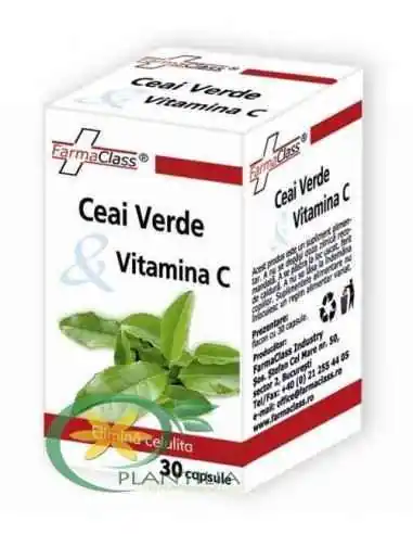 Ceai Verde si Vitamina C 30cps FarmaClass, REMEDII NATURISTE