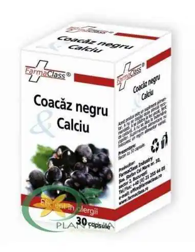 Coacaz negru si Calciu 30cps FarmaClass, REMEDII NATURISTE