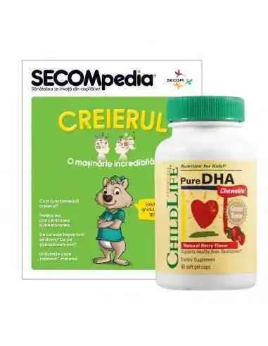 Pure DHA 90cps moi masticabile (gust de fructe) Childlife Essentials, VITAMINE SI MINERALE