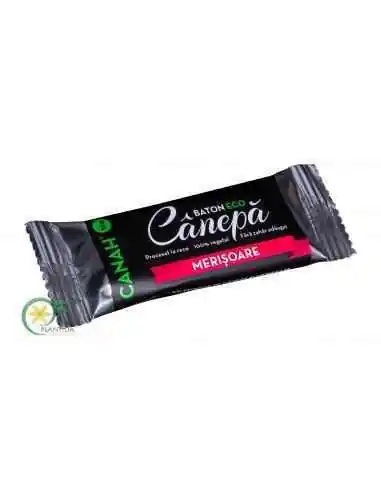 Baton de Canepa cu Merisoare Bio 48g Canah, REMEDII NATURISTE