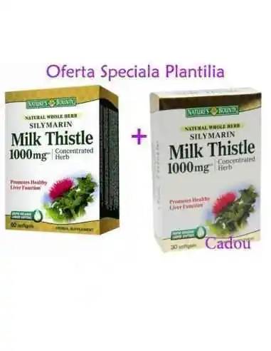 Silymarin Milk Thistle 7000mg  60 + 30 cps Nature's Bounty, REMEDII NATURISTE