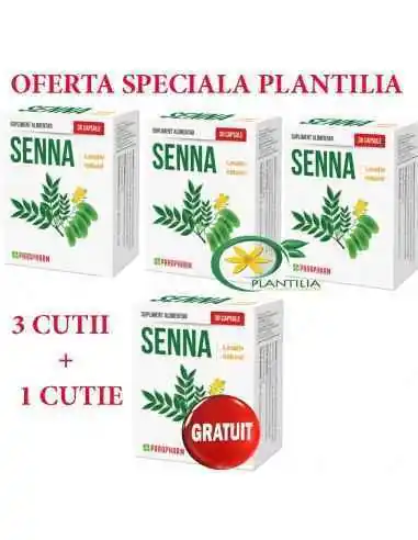 Pachet Senna Laxativ Natural 3 + 1 GRATUIT  Parapharm, REMEDII NATURISTE