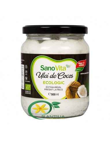 Ulei de Cocos Ecologic 500 ml SanoVita, ULEIURI VEGETALE