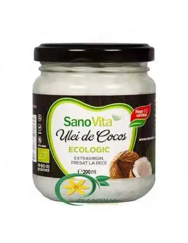 Ulei de Cocos Ecologic 200 ml SanoVita, ULEIURI VEGETALE