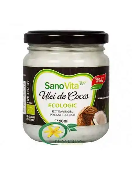 Ulei de Cocos Ecologic 200 ml SanoVita, ULEIURI VEGETALE
