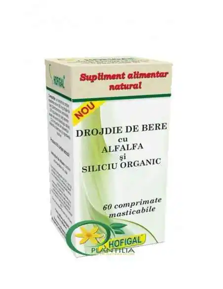 Drojdie de bere cu AlfAlfa si Siliciu Organic 60 cpr Hofigal, Stres