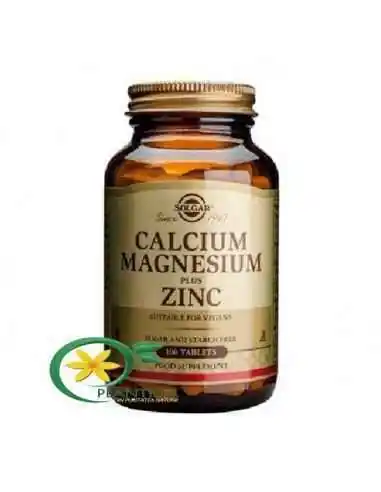 Calciu Magneziu Zinc 100 tablete Solgar, VITAMINE SI MINERALE