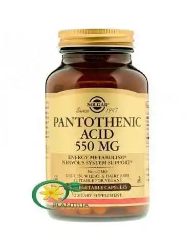 Vitamina B5 (Acid Pantotenic) 50 cps Solgar, VITAMINE SI MINERALE