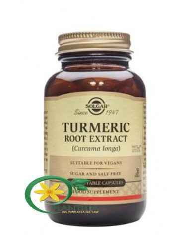 Turmeric Root Extract (Extract din radacina de Turmeric) 60cps Solgar
Turmericul este utilizat în mod tradițional ca tonic al si