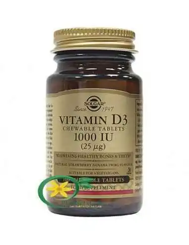 Vitamina D3 1000IU Masticabila Solgar, VITAMINE SI MINERALE