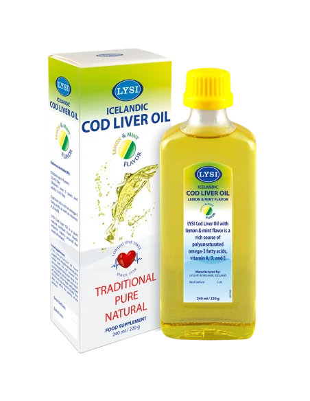 Cod Liver Oil cu Lamaie si Menta LYSI 240 ml, Stres