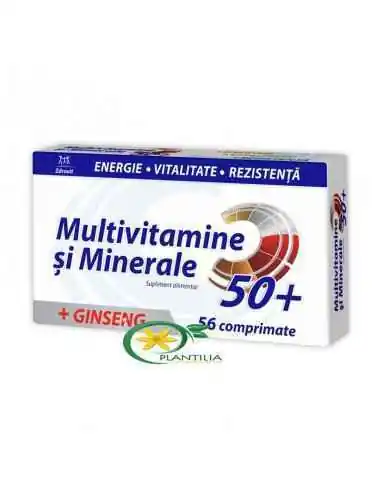 Multivitamine si Minerale + Ginseng 50+ 56 cpr Zdrovit, VITAMINE SI MINERALE