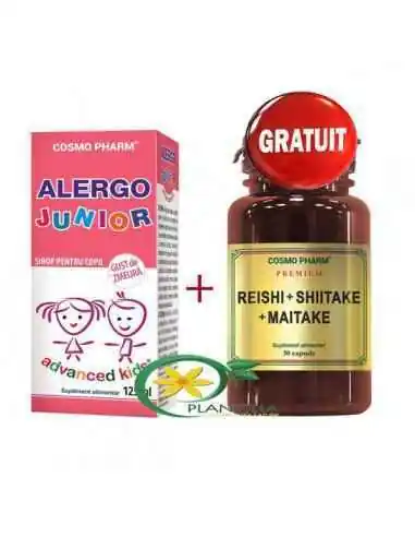 Sirop Alergo Junior 125ml + Reishi Shiitake Maitake 30cps GRATUIT CosmoPharm, SIROPURI