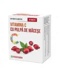 Vitamina C cu pulpa de macese 30 cps Parapharm, VITAMINE SI MINERALE