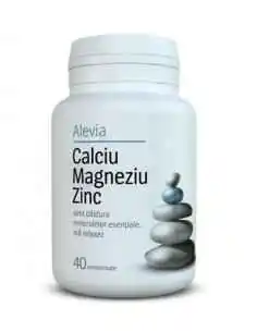 Calciu magneziu zinc 40cpr - Alevia, VITAMINE SI MINERALE