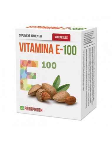 Vitamina E 100 40cps - Parapharm, VITAMINE SI MINERALE