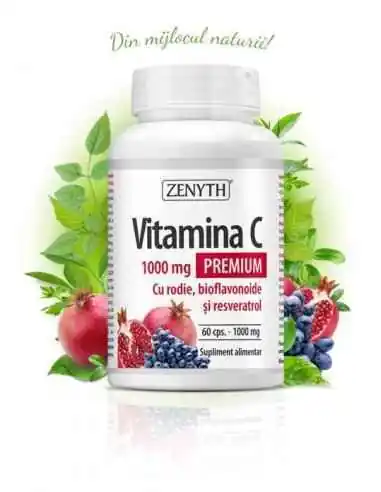 Vitamina C 60cps cu Rodie - Zenyth, VITAMINE SI MINERALE