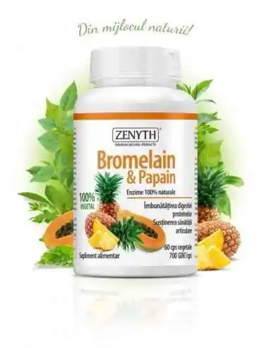 Bromelain & Papain 60cps - Zenyth, Splina si pancreas