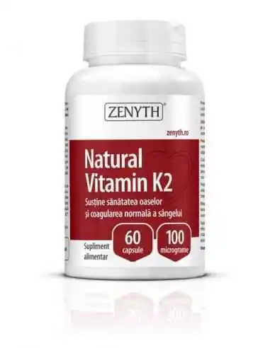 Natural Vitamin K2 60cps - Zenyth, REMEDII NATURISTE