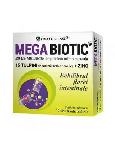 MEGA BIOTIC 20 DE MILIARDE+ZINC 10CPS - Cosmopharm, REMEDII NATURISTE