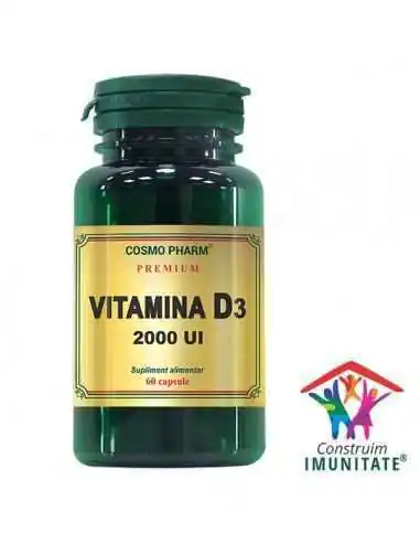 VITAMINA D3 60CPS - Cosmopharm, VITAMINE SI MINERALE