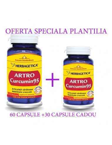 Artro Curcumin95 60+30 cps  Herbagetica, REMEDII NATURISTE