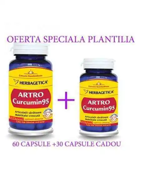 Artro Curcumin95 60+30 cps  Herbagetica, REMEDII NATURISTE