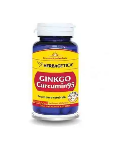Ginkgo Curcumin 95 60 capsule Herbagetica, Tulburari Hormonale