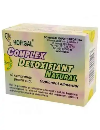 COMPLEX DETOXIFIANT NATURAL 40 CPR - Hofigal, Produse pentru detoxifiere