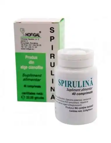 SPIRULINA 200 MG 40 CPR - Hofigal, Slabire