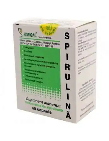 SPIRULINA 500MG 40 CPS - Hofigal, Slabire