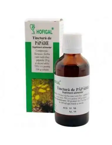 TINCTURA PAPADIE 50ML - Hofigal, TINCTURI CU ALCOOL