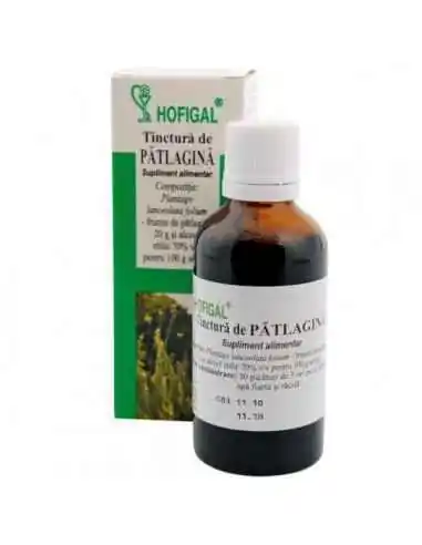 TINCTURA PATLAGINA 50ML - Hofigal, TINCTURI CU ALCOOL