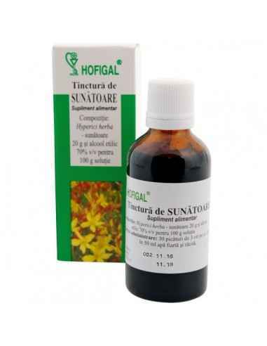 TINCTURA SUNATOARE 50ML - Hofigal
Tinctura de sunatoare are proprietati sedative, coleretic-colagoge, hepatoprotectoare, antispa