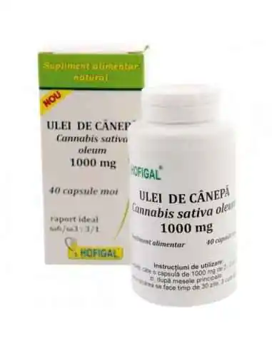 ULEI DE CANEPA 1000 MG 40 CPS MOI - Hofigal, REMEDII NATURISTE