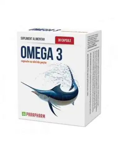 Omega-3 capsule cu ulei de peşte, 90 cps - Parapharm, REMEDII NATURISTE