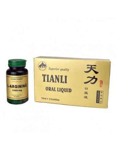Tianli Original 6 Fiole + L-Arginina 1000mg 30cps Cosmopharm, Tulburari Hormonale